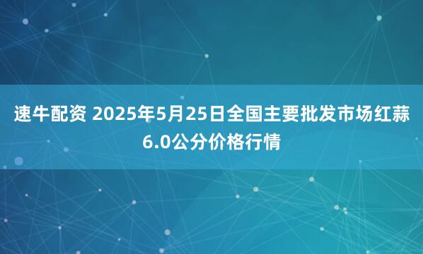 速牛配资 2025年5月25日全国主要批发市场红蒜6.0公分价格行情